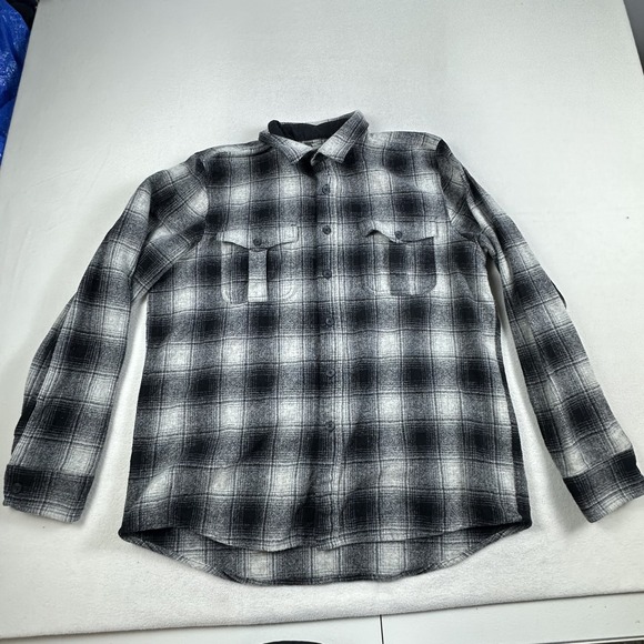 Pendleton Shirt Mens Large Gray Black Plaid Scout Wool Flannel Button Up - Picture 1 of 10